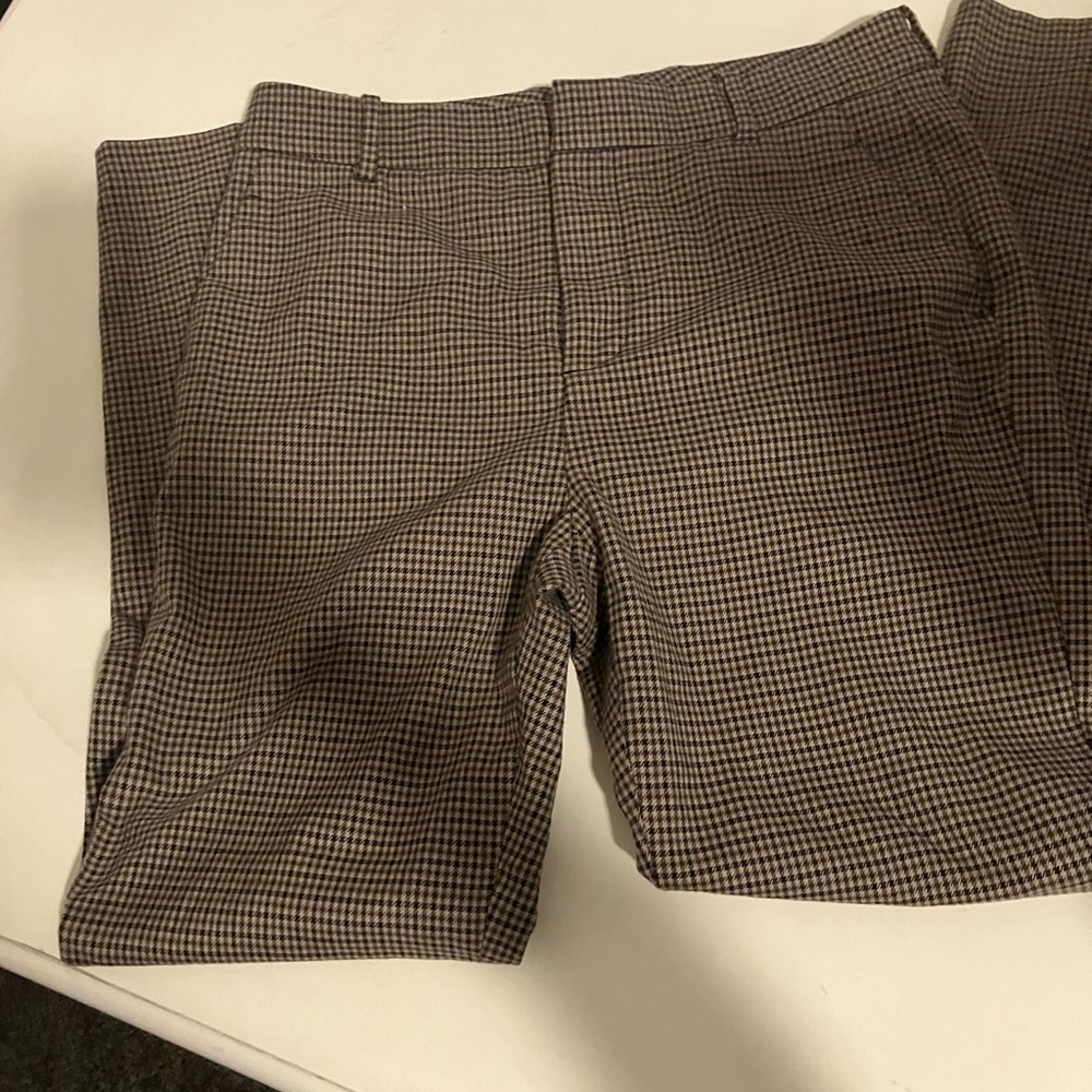 Zara Black and Brown Flat Front Shorts
